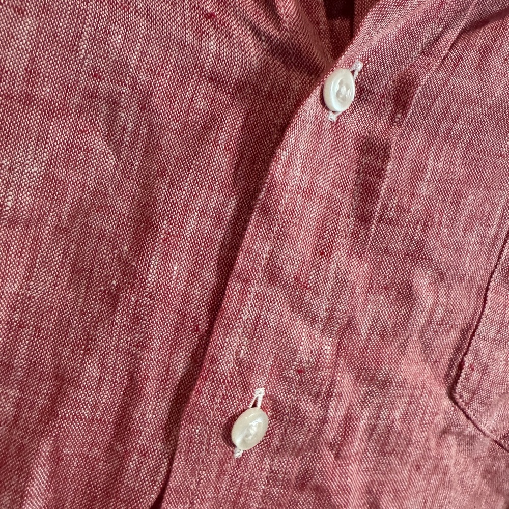 REVOLVE Frank & Eileen Red Button-Front Linen Maxi Dress M - Picture 7 of 8